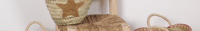 Petit panier en palme - Broderie étoile