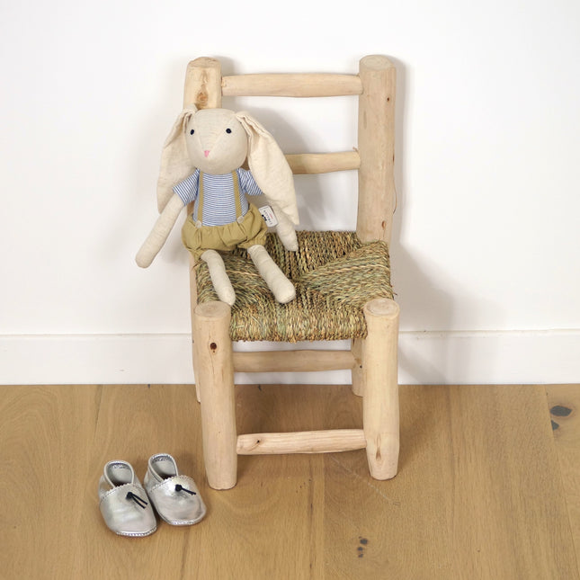 Chaise enfant en bois et corde - Dossier bois