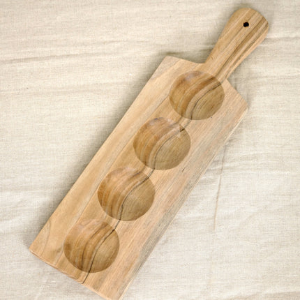 Planche apéritive en bois de noyer - 4 creux