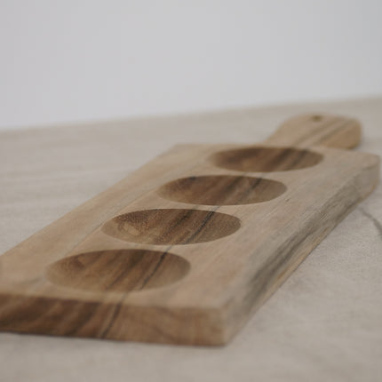 Planche apéritive en bois de noyer - 4 creux