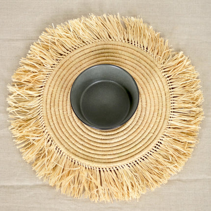 Set de table rond en raphia