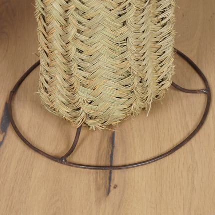 Cactus Doum en paille tressée sur pied 150cm