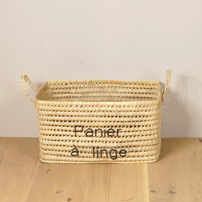 Panier de rangement en feuilles de palmier 60cm - Personnalisable