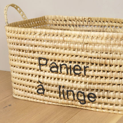 Panier de rangement en feuilles de palmier 60cm - Personnalisable