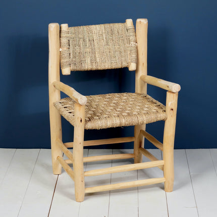 Fauteuil marocain en bois avec accoudoir - Dossier inclinable