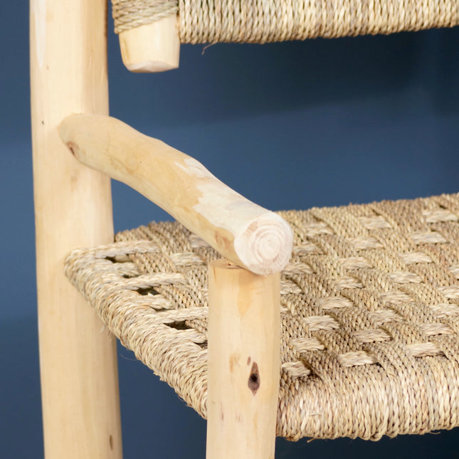 Fauteuil marocain en bois avec accoudoir - Dossier inclinable