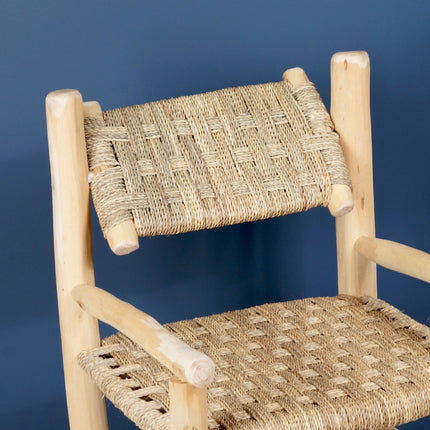 Fauteuil marocain en bois avec accoudoir - Dossier inclinable