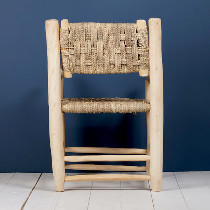 Fauteuil marocain en bois avec accoudoir - Dossier inclinable