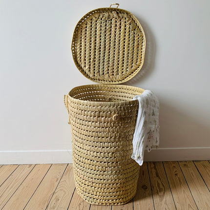 Panier à linge en feuilles de palmier - Rond