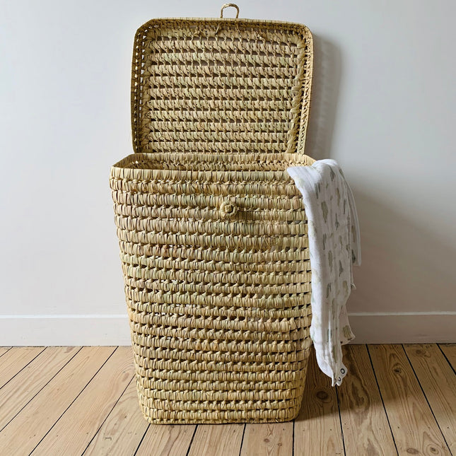 Panier à linge en feuilles de palmier - Carré