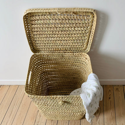Panier à linge en feuilles de palmier - Carré