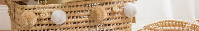 Malle de rangement en feuilles de palmier 60cm - Mon coffre à jouets