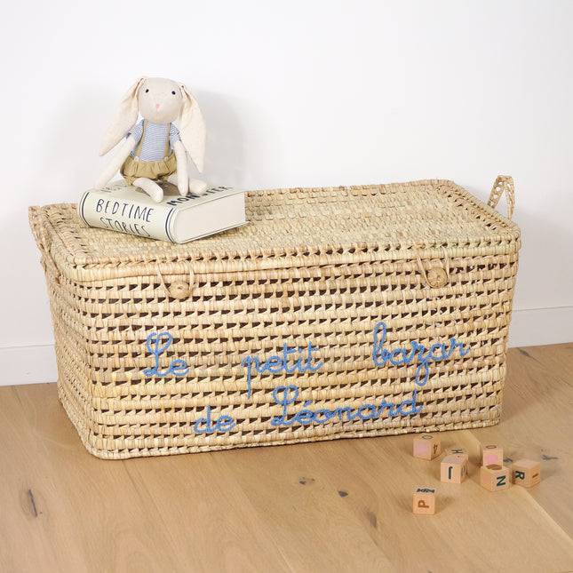 Coffre à jouets en osier 80cm Personnalisable