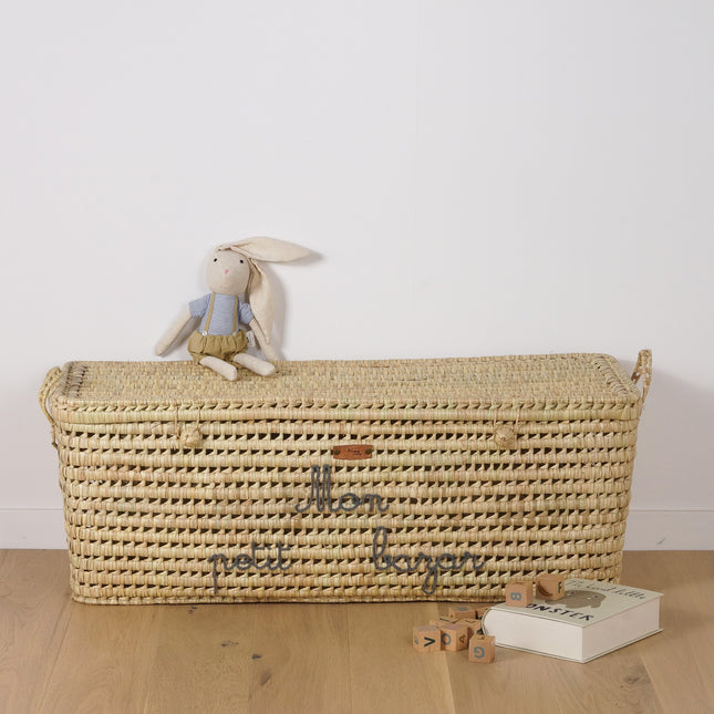 Malle de rangement en feuilles de palmier 100cm - Personnalisable