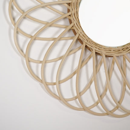 Miroir en rotin naturel