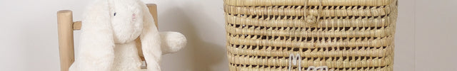 Panier à linge en feuilles de palmier Carré - Mon petit linge