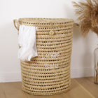 Panier à linge en feuilles de palmier rond - Linge sale