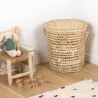 Panier à linge en feuilles de palmier personnalisable - Rond