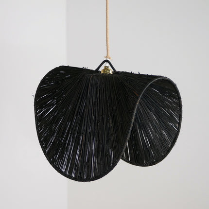 Suspension en raphia noir - Vague
