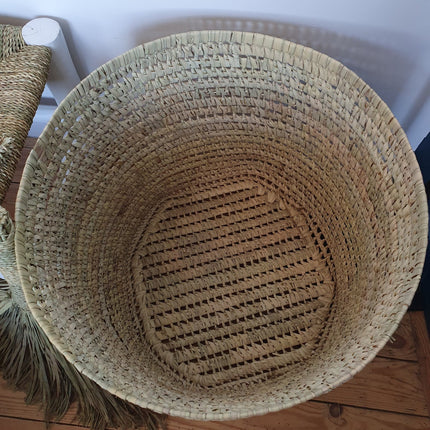 Panier rond XL en feuilles de palmier