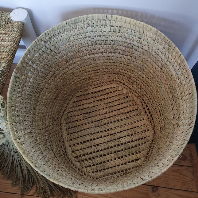 Panier rond XL en feuilles de palmier