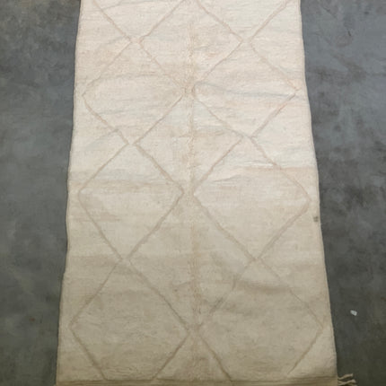 Tapis Berbère Beni Ouarain blanc - 280 x 150cm