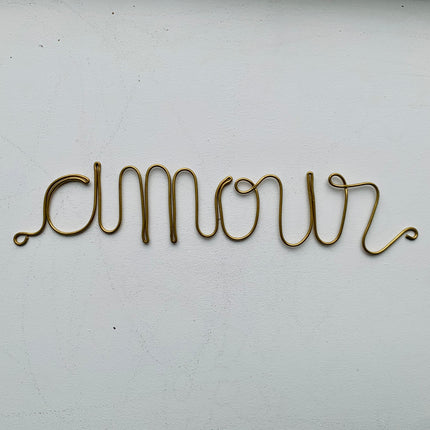 Mot en laiton doré - Amour