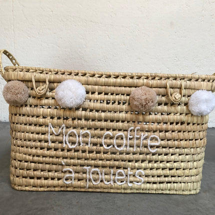 Malle de rangement en feuilles de palmier 60cm - Mon coffre à jouets