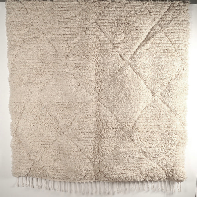Tapis Berbère Beni Ouarain blanc - 200 x 300cm